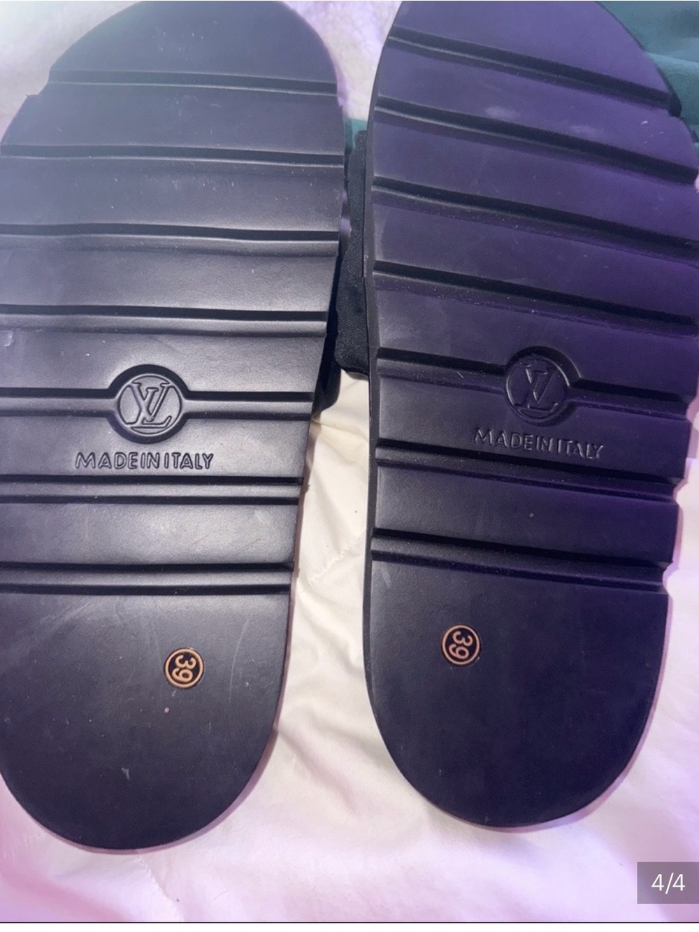 Louis Vuitton Black Rubber Slip-On Loafers
